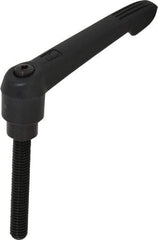 KIPP - 3/8-16, 0.85" Hub Diam, Glass Fiber (Steel Components) Threaded Stud Adjustable Clamping Lever - 2.36" Stud Length, 3.6" OAL, 2.11" High - USA Tool & Supply