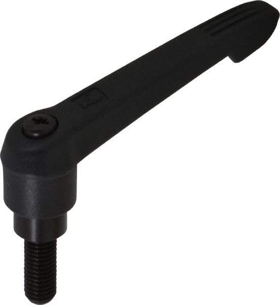 KIPP - M10 x 1.5, 21.5mm Hub Diam, Glass Fiber (Steel Components) Metric Threaded Stud Adjustable Clamping Lever - 25mm Stud Length, 91.5mm OAL, 53.5mm High - USA Tool & Supply