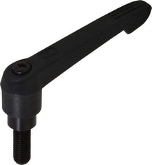 KIPP - M10 x 1.5, 21.5mm Hub Diam, Glass Fiber (Steel Components) Metric Threaded Stud Adjustable Clamping Lever - 25mm Stud Length, 91.5mm OAL, 53.5mm High - USA Tool & Supply