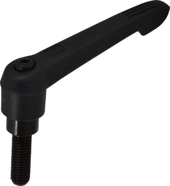 KIPP - M10 x 1.5, 21.5mm Hub Diam, Glass Fiber (Steel Components) Metric Threaded Stud Adjustable Clamping Lever - 30mm Stud Length, 91.5mm OAL, 53.5mm High - USA Tool & Supply