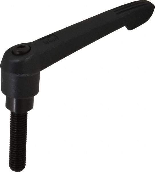 KIPP - M10 x 1.5, 21.5mm Hub Diam, Glass Fiber (Steel Components) Metric Threaded Stud Adjustable Clamping Lever - 40mm Stud Length, 91.5mm OAL, 53.5mm High - USA Tool & Supply