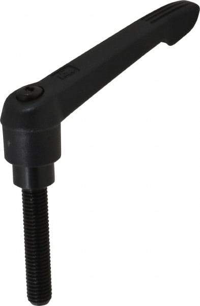 KIPP - M10 x 1.5, 21.5mm Hub Diam, Glass Fiber (Steel Components) Metric Threaded Stud Adjustable Clamping Lever - 50mm Stud Length, 91.5mm OAL, 53.5mm High - USA Tool & Supply