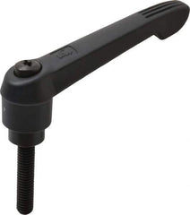 KIPP - 3/8-16, 1" Hub Diam, Glass Fiber (Steel Components) Threaded Stud Adjustable Clamping Lever - 1.77" Stud Length, 4.29" OAL, 2.4" High - USA Tool & Supply
