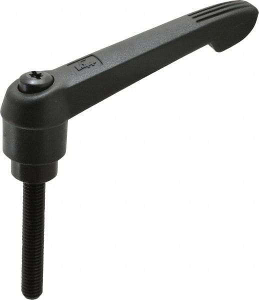 KIPP - 3/8-16, 1" Hub Diam, Glass Fiber (Steel Components) Threaded Stud Adjustable Clamping Lever - 2.36" Stud Length, 4.29" OAL, 2.4" High - USA Tool & Supply