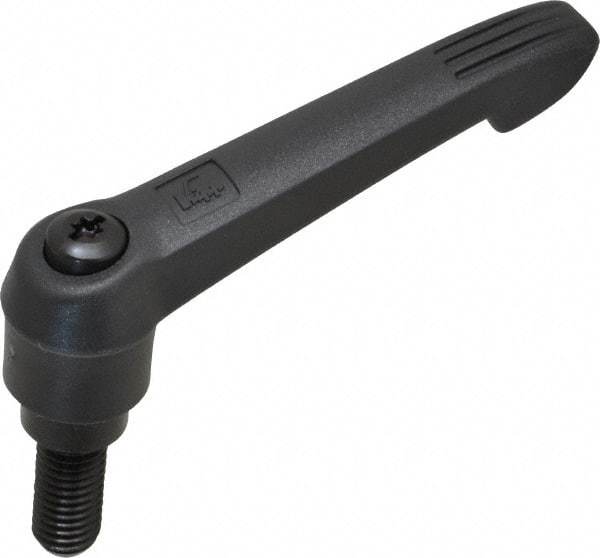 KIPP - 1/2-13, 1" Hub Diam, Glass Fiber (Steel Components) Threaded Stud Adjustable Clamping Lever - 1.18" Stud Length, 4.29" OAL, 2.4" High - USA Tool & Supply