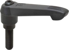 KIPP - 1/2-13, 1" Hub Diam, Glass Fiber (Steel Components) Threaded Stud Adjustable Clamping Lever - 1.57" Stud Length, 4.29" OAL, 2.4" High - USA Tool & Supply