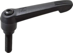 KIPP - 1/2-13, 1" Hub Diam, Glass Fiber (Steel Components) Threaded Stud Adjustable Clamping Lever - 1.97" Stud Length, 4.29" OAL, 2.4" High - USA Tool & Supply