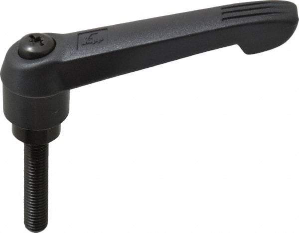 KIPP - M10 x 1.5, 25.5mm Hub Diam, Glass Fiber (Steel Components) Metric Threaded Stud Adjustable Clamping Lever - 50mm Stud Length, 109mm OAL, 61mm High - USA Tool & Supply