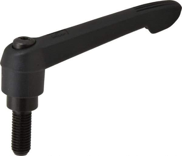 KIPP - M12 x 1.75, 25.5mm Hub Diam, Glass Fiber (Steel Components) Metric Threaded Stud Adjustable Clamping Lever - 30mm Stud Length, 109mm OAL, 61mm High - USA Tool & Supply
