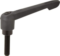 KIPP - 1/2-13, 1.18" Hub Diam, Glass Fiber (Steel Components) Threaded Stud Adjustable Clamping Lever - 1.97" Stud Length, 4.96" OAL, 2.83" High - USA Tool & Supply