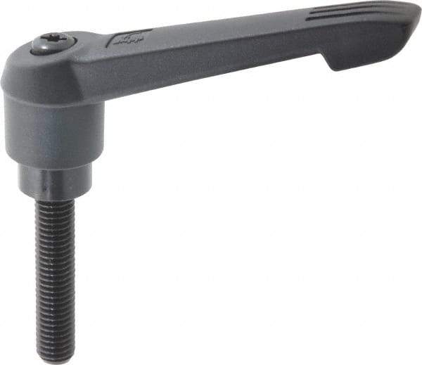 KIPP - 1/2-13, 1.18" Hub Diam, Glass Fiber (Steel Components) Threaded Stud Adjustable Clamping Lever - 2.36" Stud Length, 4.96" OAL, 2.83" High - USA Tool & Supply