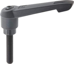 KIPP - 1/2-13, 1.18" Hub Diam, Glass Fiber (Steel Components) Threaded Stud Adjustable Clamping Lever - 2.36" Stud Length, 4.96" OAL, 2.83" High - USA Tool & Supply