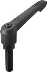 KIPP - 5/8-11, 1.18" Hub Diam, Glass Fiber (Steel Components) Threaded Stud Adjustable Clamping Lever - 1.97" Stud Length, 4.96" OAL, 2.83" High - USA Tool & Supply
