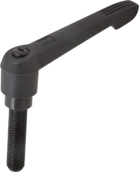 KIPP - 5/8-11, 1.18" Hub Diam, Glass Fiber (Steel Components) Threaded Stud Adjustable Clamping Lever - 2.36" Stud Length, 4.96" OAL, 2.83" High - USA Tool & Supply