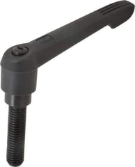 KIPP - 5/8-11, 1.18" Hub Diam, Glass Fiber (Steel Components) Threaded Stud Adjustable Clamping Lever - 2.36" Stud Length, 4.96" OAL, 2.83" High - USA Tool & Supply