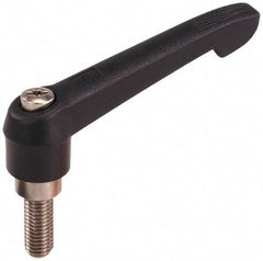 KIPP - M12 x 1.75, 25.5mm Hub Diam, Glass Fiber (Stainless Steel Components) Metric Threaded Stud Adjustable Clamping Lever - 50mm Stud Length, 109mm OAL, 61mm High - USA Tool & Supply
