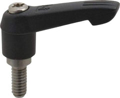 KIPP - 1/4-20, 0.51" Hub Diam, Glass Fiber (Stainless Steel Components) Threaded Stud Adjustable Clamping Lever - 0.59" Stud Length, 1.85" OAL, 1.18" High - USA Tool & Supply
