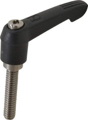 KIPP - 1/4-20, 0.51" Hub Diam, Glass Fiber (Stainless Steel Components) Threaded Stud Adjustable Clamping Lever - 1.18" Stud Length, 1.85" OAL, 1.18" High - USA Tool & Supply