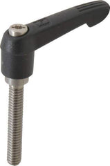 KIPP - 1/4-20, 0.51" Hub Diam, Glass Fiber (Stainless Steel Components) Threaded Stud Adjustable Clamping Lever - 1.57" Stud Length, 1.85" OAL, 1.18" High - USA Tool & Supply