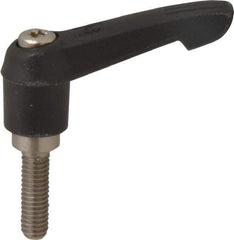 KIPP - M6 x 1.0, 13mm Hub Diam, Glass Fiber (Stainless Steel Components) Metric Threaded Stud Adjustable Clamping Lever - 20mm Stud Length, 47mm OAL, 30mm High - USA Tool & Supply