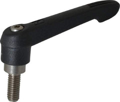 KIPP - 5/16-18, 0.71" Hub Diam, Glass Fiber (Stainless Steel Components) Threaded Stud Adjustable Clamping Lever - 0.79" Stud Length, 2.95" OAL, 1.63" High - USA Tool & Supply