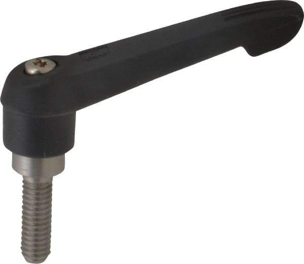 KIPP - 5/16-18, 0.71" Hub Diam, Glass Fiber (Stainless Steel Components) Threaded Stud Adjustable Clamping Lever - 0.98" Stud Length, 2.95" OAL, 1.63" High - USA Tool & Supply