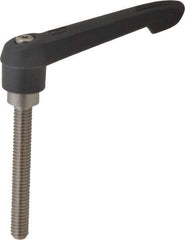 KIPP - 5/16-18, 0.71" Hub Diam, Glass Fiber (Stainless Steel Components) Threaded Stud Adjustable Clamping Lever - 2.36" Stud Length, 2.95" OAL, 1.63" High - USA Tool & Supply