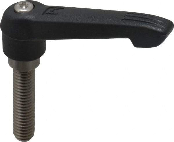 KIPP - 3/8-16, 0.71" Hub Diam, Glass Fiber (Stainless Steel Components) Threaded Stud Adjustable Clamping Lever - 1.57" Stud Length, 2.95" OAL, 1.63" High - USA Tool & Supply