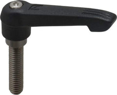KIPP - 3/8-16, 0.71" Hub Diam, Glass Fiber (Stainless Steel Components) Threaded Stud Adjustable Clamping Lever - 1.57" Stud Length, 2.95" OAL, 1.63" High - USA Tool & Supply
