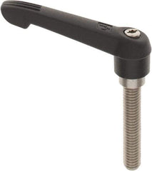 KIPP - 3/8-16, 0.71" Hub Diam, Glass Fiber (Stainless Steel Components) Threaded Stud Adjustable Clamping Lever - 1.97" Stud Length, 2.95" OAL, 1.63" High - USA Tool & Supply