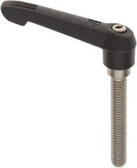 KIPP - 3/8-16, 0.71" Hub Diam, Glass Fiber (Stainless Steel Components) Threaded Stud Adjustable Clamping Lever - 2.36" Stud Length, 2.95" OAL, 1.63" High - USA Tool & Supply