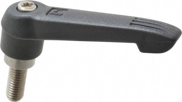 KIPP - M8 x 1.25, 18mm Hub Diam, Glass Fiber (Stainless Steel Components) Metric Threaded Stud Adjustable Clamping Lever - 20mm Stud Length, 75mm OAL, 41.5mm High - USA Tool & Supply