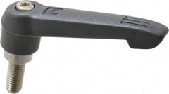 KIPP - M8 x 1.25, 18mm Hub Diam, Glass Fiber (Stainless Steel Components) Metric Threaded Stud Adjustable Clamping Lever - 20mm Stud Length, 75mm OAL, 41.5mm High - USA Tool & Supply