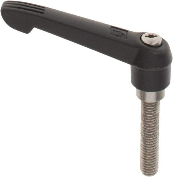 KIPP - 1/2-13, 1" Hub Diam, Glass Fiber (Stainless Steel Components) Threaded Stud Adjustable Clamping Lever - 2.36" Stud Length, 4.29" OAL, 2.4" High - USA Tool & Supply