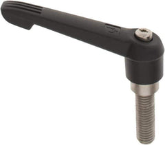 KIPP - 5/8-11, 1.18" Hub Diam, Glass Fiber (Stainless Steel Components) Threaded Stud Adjustable Clamping Lever - 1.97" Stud Length, 4.96" OAL, 2.83" High - USA Tool & Supply