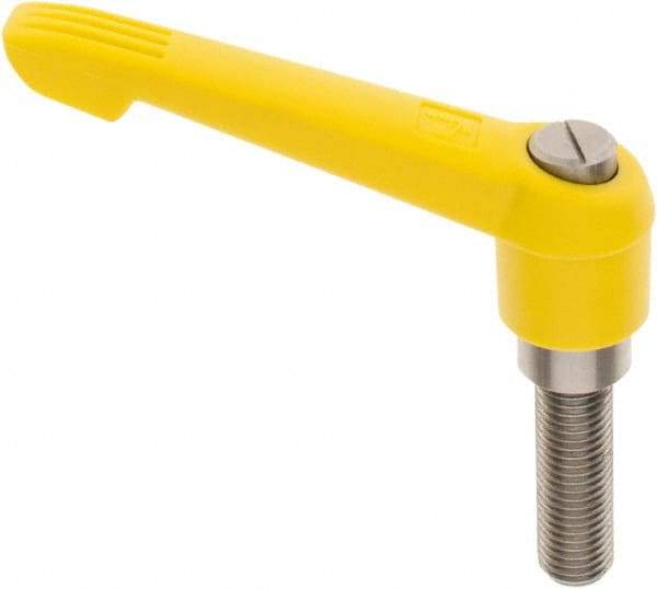 KIPP - M16 x 2.0, 30mm Hub Diam, Glass Fiber (Stainless Steel Components) Metric Threaded Stud Adjustable Clamping Lever - 50mm Stud Length, 126mm OAL, 72mm High - USA Tool & Supply