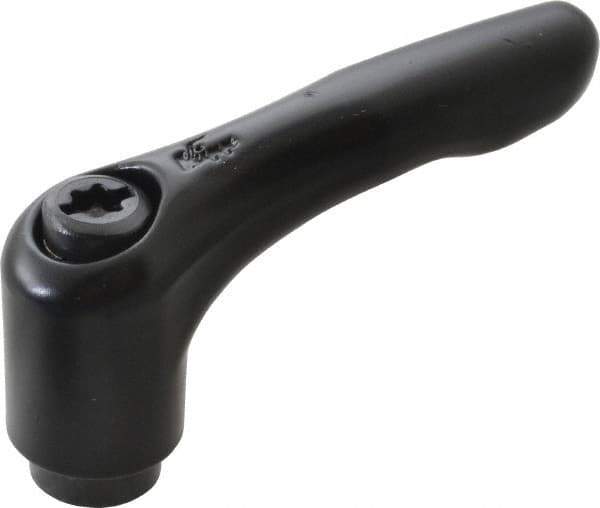 KIPP - #8-32, 0.51" Hub Diam, Zinc Die Cast (Steel Components) Tapped Adjustable Clamping Lever - 1.85" OAL, 1.22" High, 0.35" Hole Depth - USA Tool & Supply
