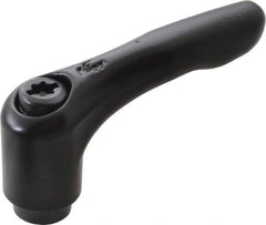 KIPP - #8-32, 0.51" Hub Diam, Zinc Die Cast (Steel Components) Tapped Adjustable Clamping Lever - 1.85" OAL, 1.22" High, 0.35" Hole Depth - USA Tool & Supply