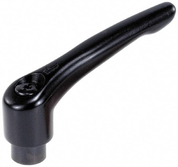 KIPP - M5 x 0.8, 13mm Hub Diam, Zinc Die Cast (Steel Components) Tapped Adjustable Clamping Lever - 47mm OAL, 31mm High, 9mm Hole Depth - USA Tool & Supply