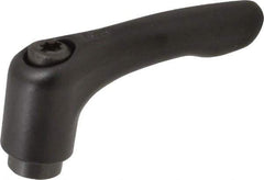 KIPP - #10-24, 0.51" Hub Diam, Zinc Die Cast (Steel Components) Tapped Adjustable Clamping Lever - 1.85" OAL, 1.22" High, 0.35" Hole Depth - USA Tool & Supply