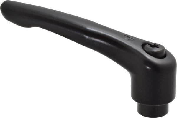 KIPP - 1/2-13, 1.06" Hub Diam, Zinc Die Cast (Steel Components) Tapped Adjustable Clamping Lever - 4.29" OAL, 2.48" High, 0.67" Hole Depth - USA Tool & Supply