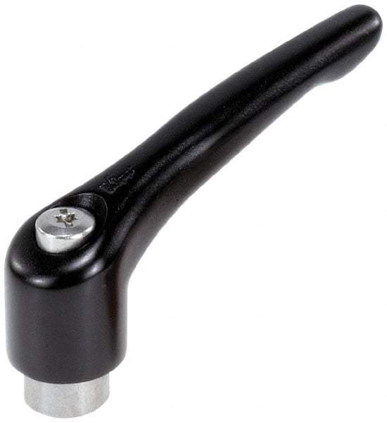 KIPP - 1/2-13, 1.22" Hub Diam, Zinc Die Cast (Stainless Steel Components) Tapped Adjustable Clamping Lever - 4.96" OAL, 2.87" High, 0.91" Hole Depth - USA Tool & Supply