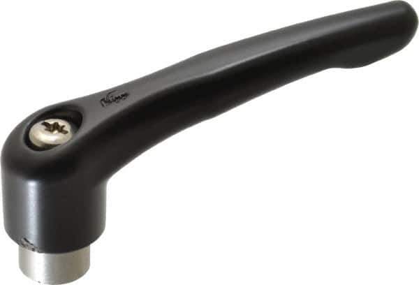 KIPP - M12 x 1.75, 27mm Hub Diam, Zinc Die Cast (Stainless Steel Components) Tapped Adjustable Clamping Lever - 109mm OAL, 63mm High, 17mm Hole Depth - USA Tool & Supply