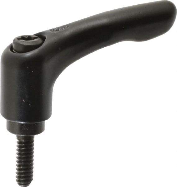 KIPP - #10-24, 0.55" Hub Diam, Zinc Die Cast (Steel Components) Threaded Stud Adjustable Clamping Lever - 0.59" Stud Length, 1.85" OAL, 1.22" High - USA Tool & Supply