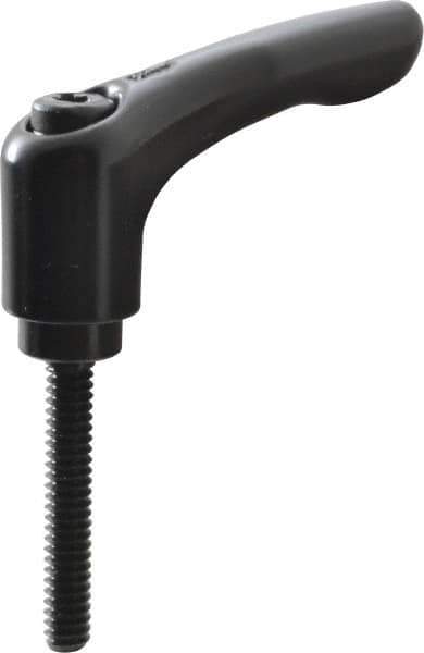 KIPP - #10-24, 0.55" Hub Diam, Zinc Die Cast (Steel Components) Threaded Stud Adjustable Clamping Lever - 1.18" Stud Length, 1.85" OAL, 1.22" High - USA Tool & Supply