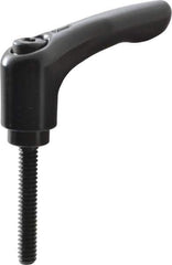 KIPP - #10-24, 0.55" Hub Diam, Zinc Die Cast (Steel Components) Threaded Stud Adjustable Clamping Lever - 1.18" Stud Length, 1.85" OAL, 1.22" High - USA Tool & Supply
