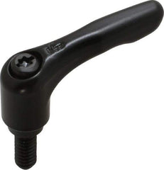 KIPP - 1/4-20, 0.55" Hub Diam, Zinc Die Cast (Steel Components) Threaded Stud Adjustable Clamping Lever - 0.59" Stud Length, 1.85" OAL, 1.22" High - USA Tool & Supply