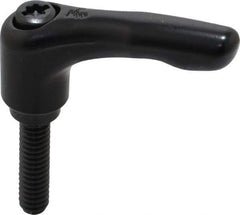 KIPP - 1/4-20, 0.55" Hub Diam, Zinc Die Cast (Steel Components) Threaded Stud Adjustable Clamping Lever - 0.98" Stud Length, 1.85" OAL, 1.22" High - USA Tool & Supply