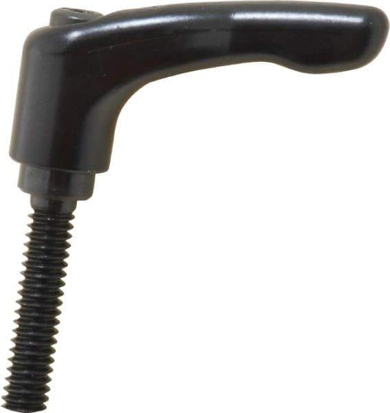 KIPP - 1/4-20, 0.55" Hub Diam, Zinc Die Cast (Steel Components) Threaded Stud Adjustable Clamping Lever - 1.18" Stud Length, 1.85" OAL, 1.22" High - USA Tool & Supply