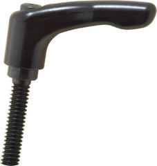 KIPP - 1/4-20, 0.55" Hub Diam, Zinc Die Cast (Steel Components) Threaded Stud Adjustable Clamping Lever - 1.18" Stud Length, 1.85" OAL, 1.22" High - USA Tool & Supply